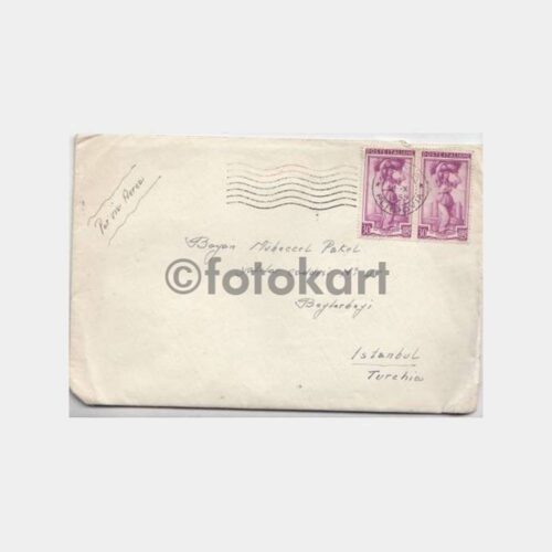1955 Beylerbeyi Varışlı İtalyan Mektup Zarfı