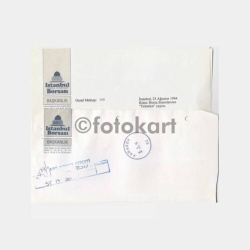 1994 İstanbul Borsası Antetli Zarf