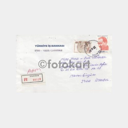 2001 Yenice Çanakkale Posta Damgalı Zarf