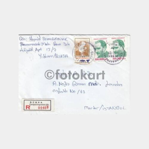 2001 Bursa Çarşambapazarı Posta Damgalı Zarf