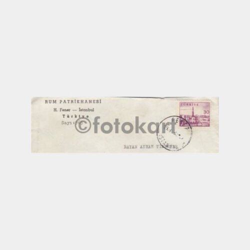 1962 Fener Patrikhane Posta Damgalı Zarf