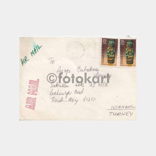 1983 ABD Folklor Pullu Damgalı Zarf