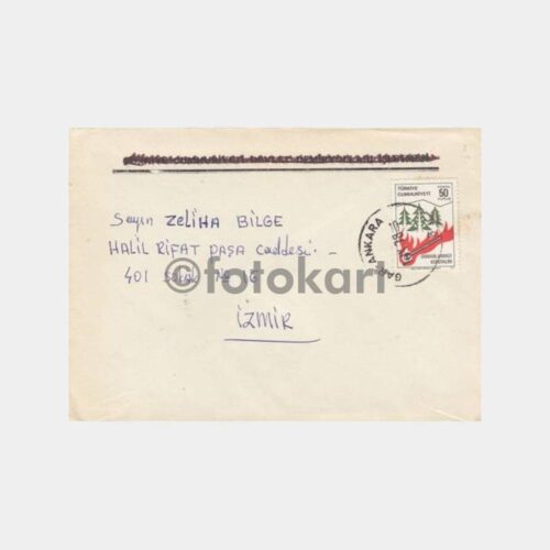 1978 Ankara Gar Şubesi Tren Posta Damgalı Zarf