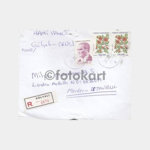 2001 Ordu Gülyalı Posta Damgalı Zarf