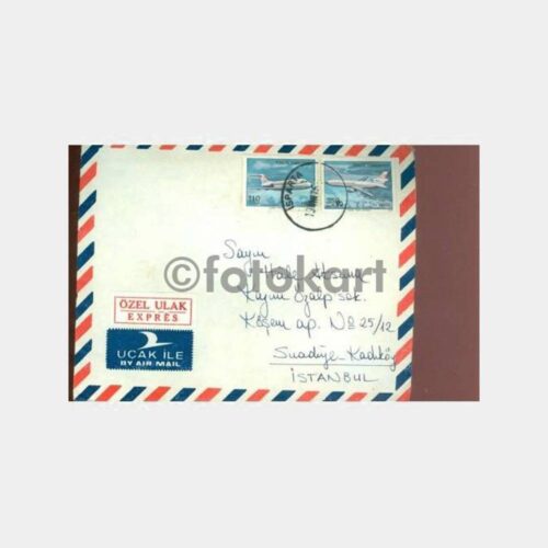 1975 Isparta Uçak Posta Damgalı Zarf