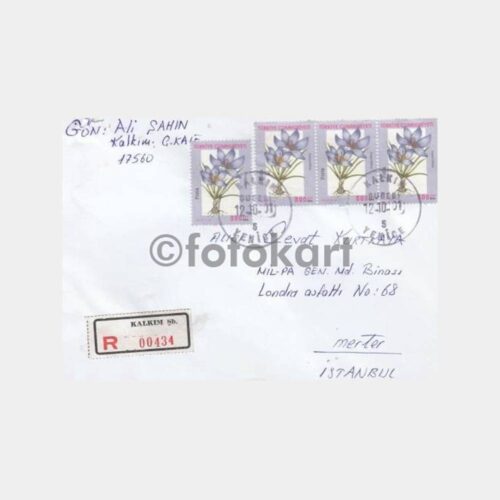 2001 Kalkım Çanakkale Posta Damgalı Zarf