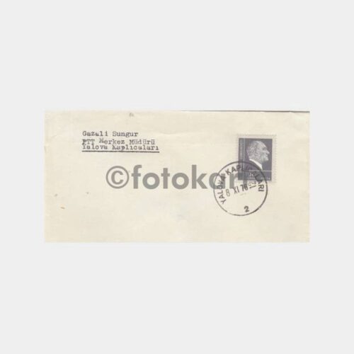 1976 Yalova Kaplıcaları Posta Damgalı Zarf