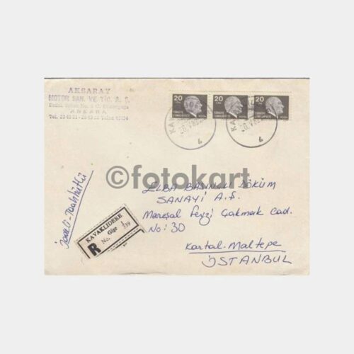 1980 Ankara Kavaklıdere Posta Damgalı Zarf