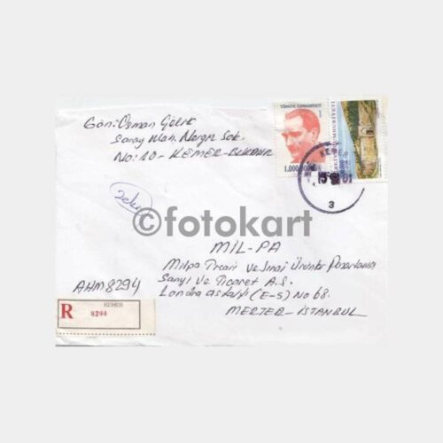 2001 Kemer Posta Damgalı Zarf