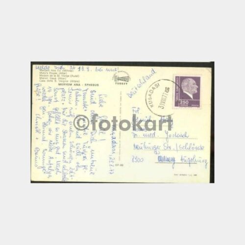 1977 Kuşadası Posta Damgalı Kartpostal