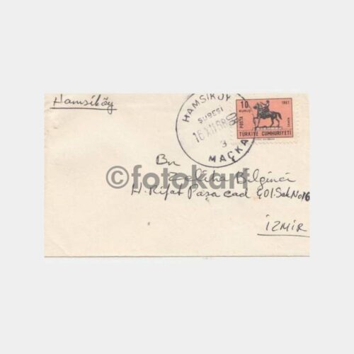1968 Trabzon Maçka Hamsiköy Şubesi Posta Damgalı Zarf