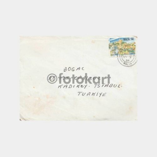 1993 Malta Pullu Damgalı Zarf