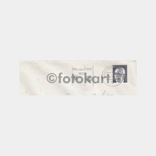 1972 Münih Olimpiyatları Posta Damgalı Zarf