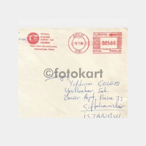1985 Ordular Ulusun Desteği Posta Damgalı Zarf