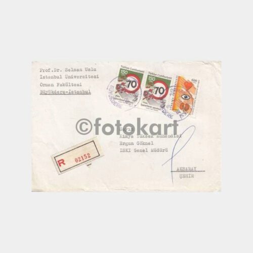 1989 Orman Fakültesi Büyükdere Posta Damgalı Zarf