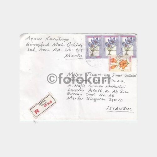 2001 Mersin Otogar Posta Damgalı Zarf