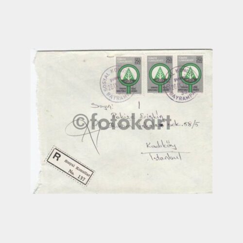 1976 Sosyal Konutlar Posta Damgalı Zarf