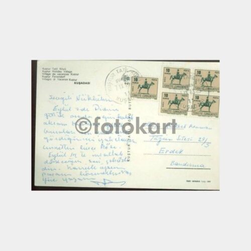 1973 Kuşadası Kuştur Tatil Damgalı Kartpostal - Görsel 2