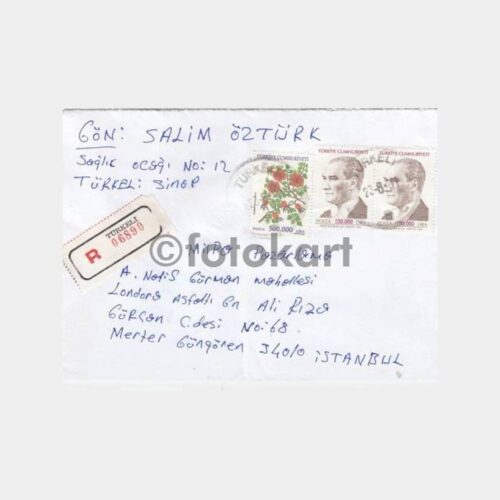 2001 Sinop Türkeli Posta Damgalı Zarf