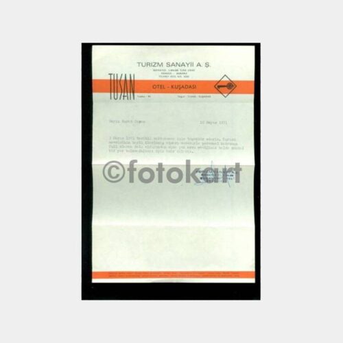 1971 Tusan Oteli Kuşadası Zarf Mektubu