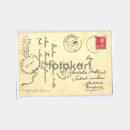 1939 Arnavutluk Kralı Düğün Damgalı Kartpostal - Görsel 2