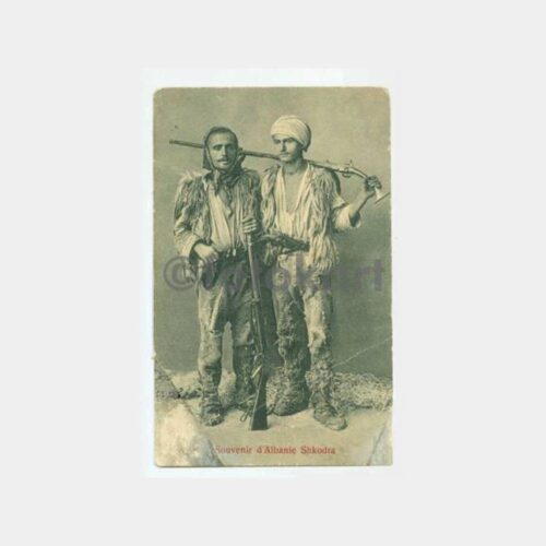 1900 Arnavutluk İşkodra Milis Askerler Kartpostal