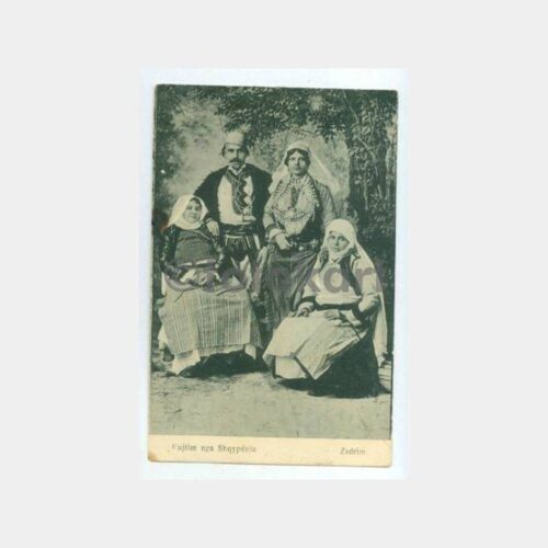 1900 Arnavutluk İşkodra Folklor Kadın Kartpostal