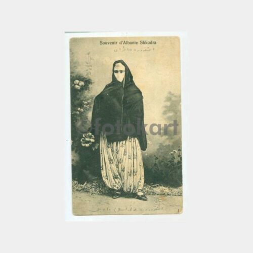 1900 Arnavutluk İşkodra Folklor Kadın Kartpostal