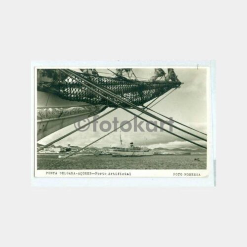 1950 Azor Adaları Gemi Görünüş Kartpostal