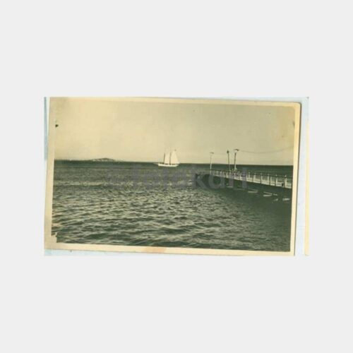 1937 Adalar İskelesi Yelkenli Görünüş Kartpostal