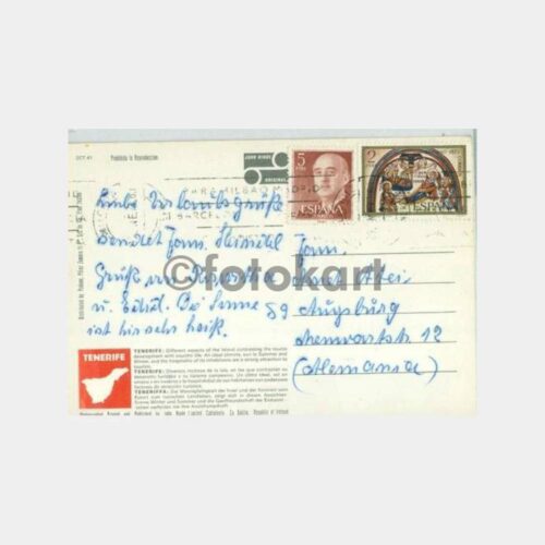 1973 Kanarya Adaları Damgalı Kartpostal - Görsel 2
