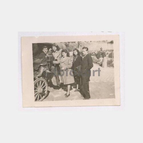 1940 Atlı Fayton ve Aile Görünüş Fotoğraf