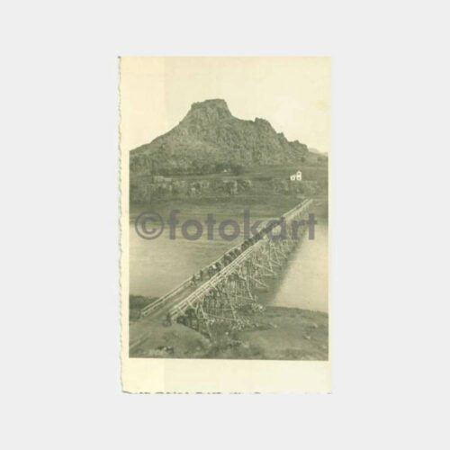 1930 Anadolu Ahşap Köprü Asker Atlı Birlik Geçiş Fotoğraf