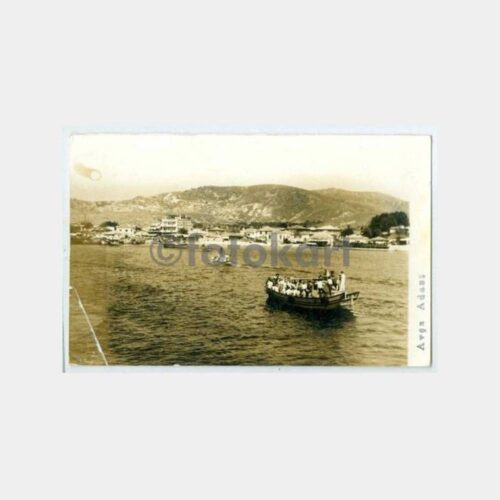 1970 Avşa Adası İskelesi Motor Görünüş Fotokart
