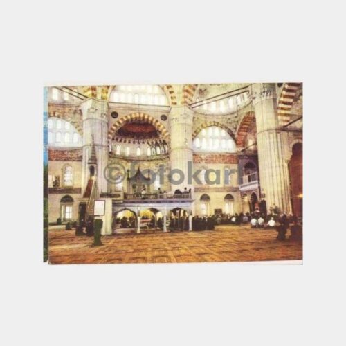 Edirne Selimiye Camii İçinden Görünüş Kartpostal