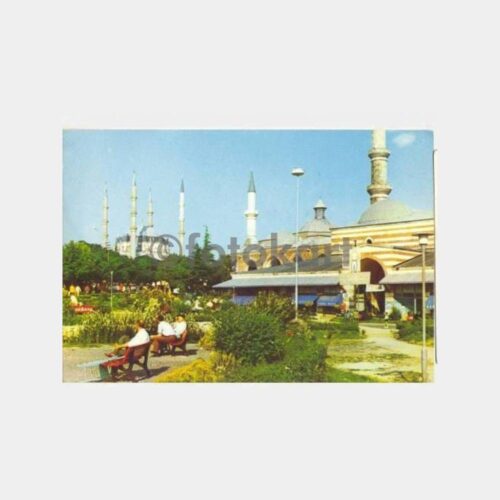 Edirne Eski Cami ve Selimiye Görünüş Kartpostal