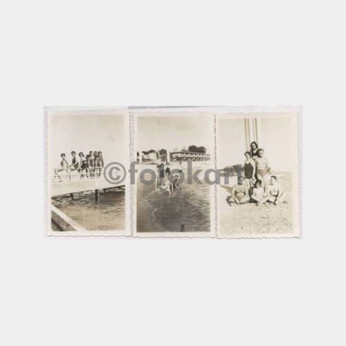 1932 Florya Plajı Aile Konulu 4 Adet Fotoğraf