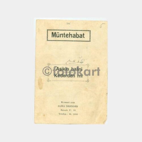 1928 Artaki Efendi - Aşıkın Halini Müzik Notası