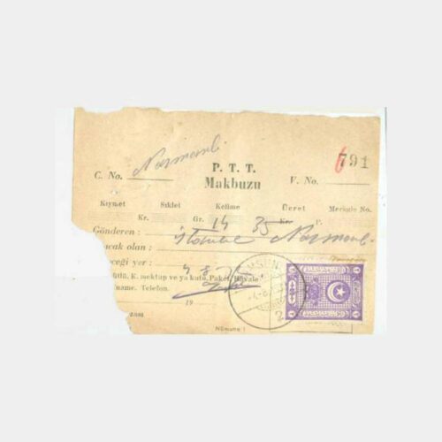 1932 PTT Samsun Posta Damgalı Makbuz
