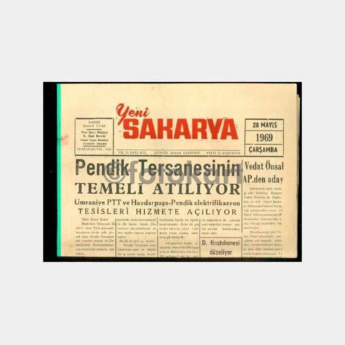 1969 Adapazarı Yeni Sakarya Gazetesi