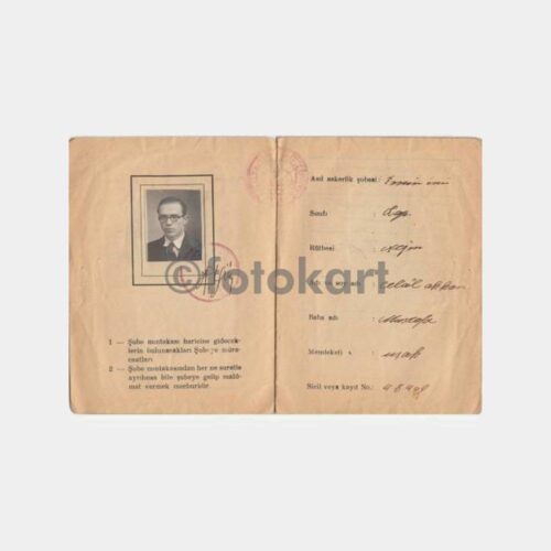 1938 Balıkesir Askeri Memur Tanıtma Cüzdanı - Görsel 2