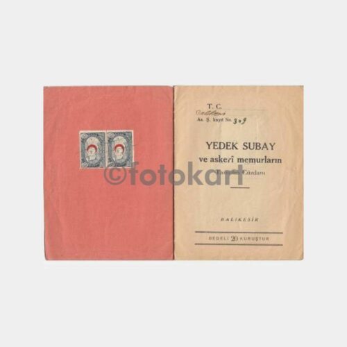 1938 Balıkesir Askeri Memur Tanıtma Cüzdanı