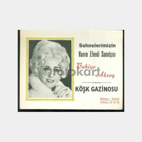 Ankara Köşk Gazinosu Behiye Aksoy Fotoğraf Kabı