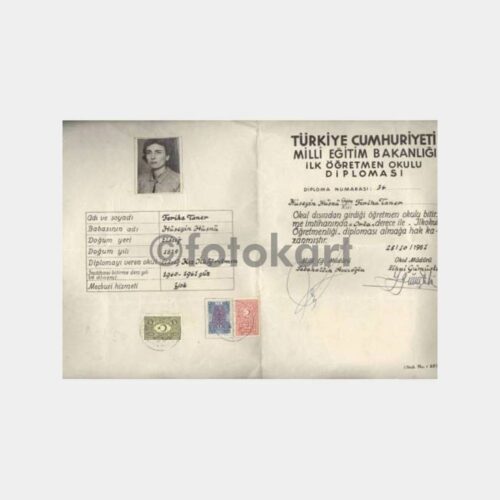 1961 Elazığ Kız Öğretmen Okulu Diploması