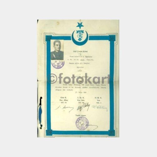 1939 Eğridir İstihkam Okulu Yd Subay Diploması