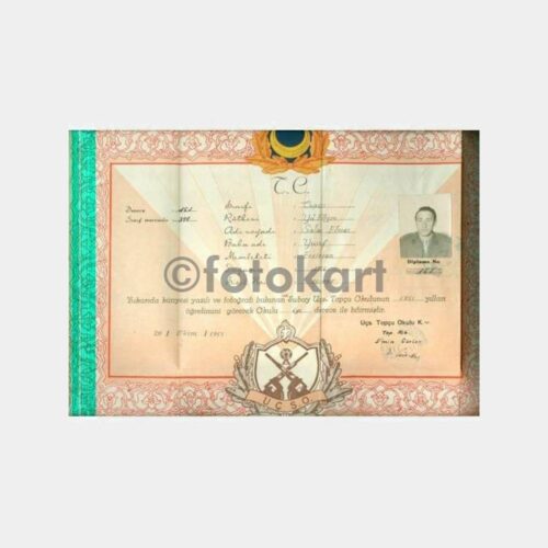 1951 Yedek Subay Topçu Diploması