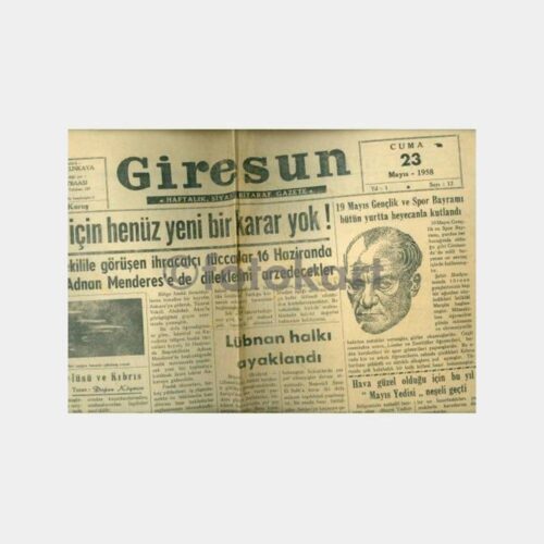 1958 Giresun Haftalık Gazetesi