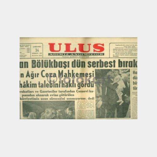 1957 Hatay Tören Konulu Ulus Gazetesi