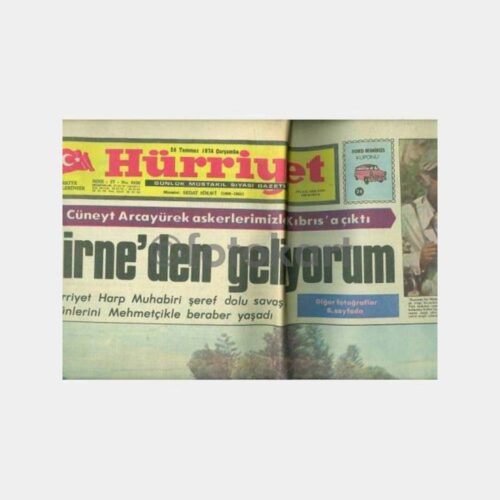 1974 Kıbrıs Konulu Hürriyet Gazetesi