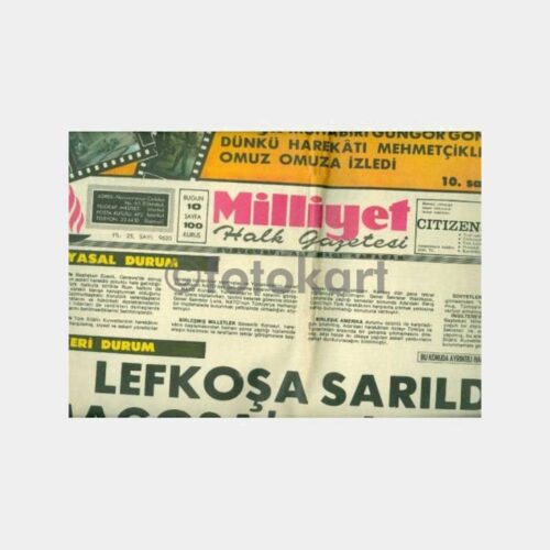 1974 Kıbrıs Konulu Milliyet Gazetesi